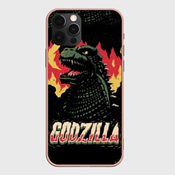 Чехол для iPhone 12 Pro Max Flame Godzilla, цвет: 3D-светло-розовый