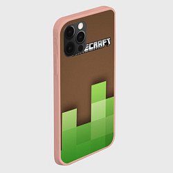 Чехол для iPhone 12 Pro Max Minecraft - Логотип, цвет: 3D-светло-розовый — фото 2