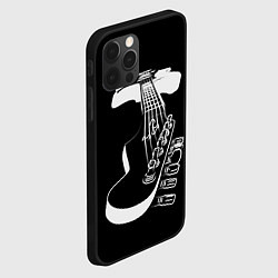 Чехол для iPhone 12 Pro Max Гитара черно - белая, цвет: 3D-черный — фото 2