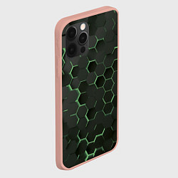 Чехол для iPhone 12 Pro Max Объемные зеленые соты, цвет: 3D-светло-розовый — фото 2
