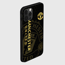 Чехол для iPhone 12 Pro Max Манчестер Юнайтед - team coat of arms, цвет: 3D-черный — фото 2