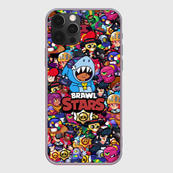 Чехол для iPhone 12 Pro Max BRAWL STARS LEON SHARK, цвет: 3D-серый