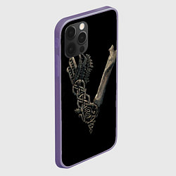 Чехол для iPhone 12 Pro Max Vikings bones logo, цвет: 3D-серый — фото 2
