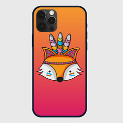 Чехол для iPhone 12 Pro Max Лиса Индеец, цвет: 3D-черный