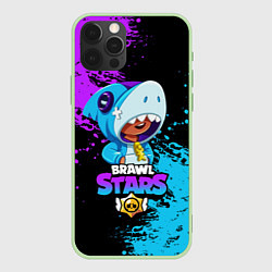 Чехол для iPhone 12 Pro Max Brawl Stars Leon Shark, цвет: 3D-салатовый