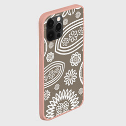 Чехол для iPhone 12 Pro Max Цветочная роспись, цвет: 3D-светло-розовый — фото 2