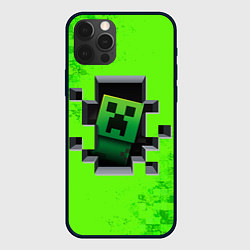 Чехол для iPhone 12 Pro Max MINECRAFT, цвет: 3D-черный