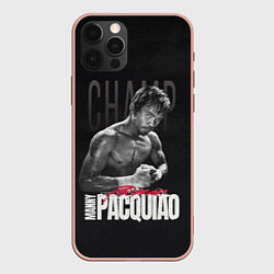 Чехол для iPhone 12 Pro Max Manny Pacquiao, цвет: 3D-светло-розовый