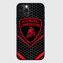 Чехол для iPhone 12 Pro Max Lamborghini, цвет: 3D-черный