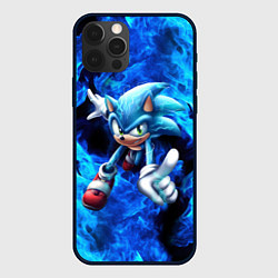 Чехол для iPhone 12 Pro Max Blue Sonic, цвет: 3D-черный