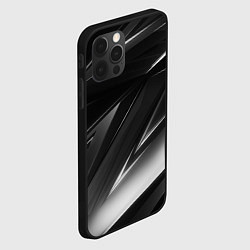 Чехол для iPhone 12 Pro Max GEOMETRY STRIPES BLACK & WHITE, цвет: 3D-черный — фото 2