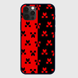 Чехол для iPhone 12 Pro Max MINECRAFT CREEPER, цвет: 3D-черный