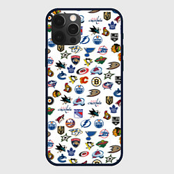 Чехол для iPhone 12 Pro Max NHL PATTERN Z, цвет: 3D-черный