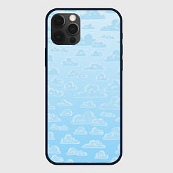 Чехол для iPhone 12 Pro Max Очень светлые голубые облака, цвет: 3D-черный