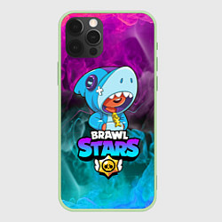 Чехол для iPhone 12 Pro Max BRAWL STARS LEON SHARK, цвет: 3D-салатовый