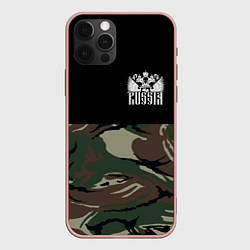 Чехол для iPhone 12 Pro Max Russia камуфляж, цвет: 3D-светло-розовый