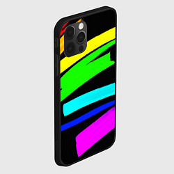 Чехол для iPhone 12 Pro Max НЕОНОВЫЕ КРАСКИ, цвет: 3D-черный — фото 2