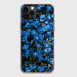 Чехол для iPhone 12 Pro Max Поле синих цветов фиалки лето, цвет: 3D-светло-розовый