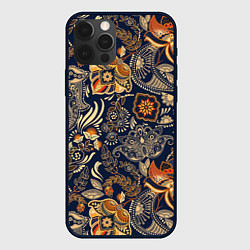 Чехол для iPhone 12 Pro Max Узор орнамент цветы этно, цвет: 3D-черный