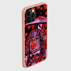 Чехол для iPhone 12 Pro Max Самурай в розах, цвет: 3D-светло-розовый — фото 2