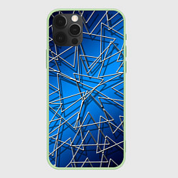 Чехол для iPhone 12 Pro Max Треугольники, цвет: 3D-салатовый