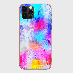 Чехол для iPhone 12 Pro Max НЕОНОВЫЕ ПОТЕРТОСТИ, цвет: 3D-светло-розовый