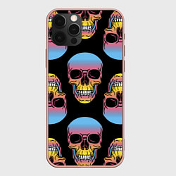 Чехол для iPhone 12 Pro Max Neon skull!, цвет: 3D-светло-розовый