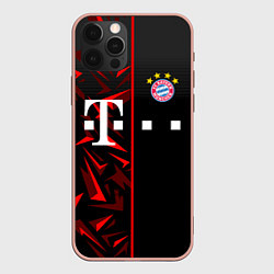 Чехол для iPhone 12 Pro Max FC Bayern Munchen Форма, цвет: 3D-светло-розовый