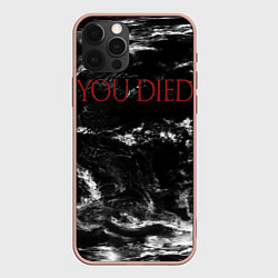 Чехол для iPhone 12 Pro Max YOU DIED, цвет: 3D-светло-розовый