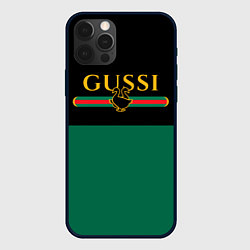 Чехол для iPhone 12 Pro Max GUSSI ГУСИ, цвет: 3D-черный