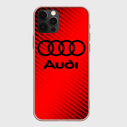 Чехол для iPhone 12 Pro Max AUDI АУДИ, цвет: 3D-светло-розовый