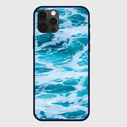 Чехол для iPhone 12 Pro Max Вода волны пена море, цвет: 3D-черный