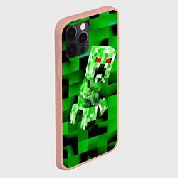 Чехол для iPhone 12 Pro Max Minecraft creeper, цвет: 3D-светло-розовый — фото 2