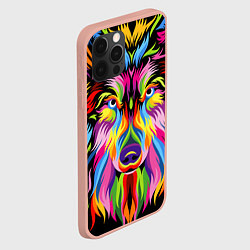 Чехол для iPhone 12 Pro Max Neon wolf, цвет: 3D-светло-розовый — фото 2