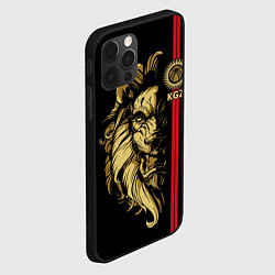 Чехол для iPhone 12 Pro Max Киргизия - золотой лев, цвет: 3D-черный — фото 2