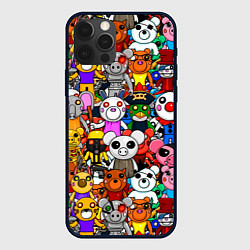 Чехол для iPhone 12 Pro Max ROBLOX PIGGY, цвет: 3D-черный