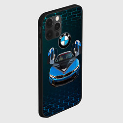 Чехол для iPhone 12 Pro Max BMW i8 Turbo тюнинговая, цвет: 3D-черный — фото 2