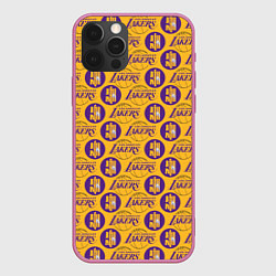 Чехол для iPhone 12 Pro Max LA LAKERS, цвет: 3D-малиновый