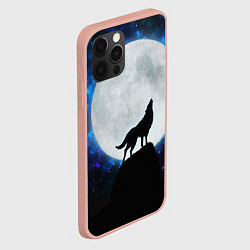 Чехол для iPhone 12 Pro Max Волк воющий на луну, цвет: 3D-светло-розовый — фото 2