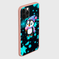 Чехол для iPhone 12 Pro Max Новогодний пингвин, цвет: 3D-светло-розовый — фото 2