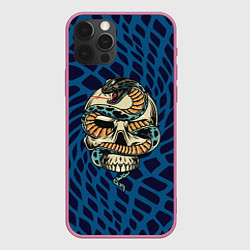 Чехол для iPhone 12 Pro Max Snake&Skull, цвет: 3D-малиновый