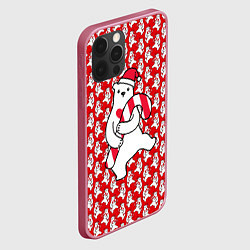 Чехол для iPhone 12 Pro Max Белый мишка, цвет: 3D-малиновый — фото 2
