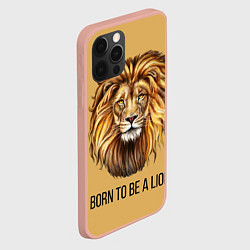 Чехол для iPhone 12 Pro Max Рождённый быть львом, цвет: 3D-светло-розовый — фото 2