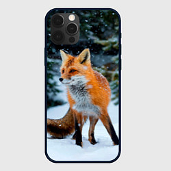 Чехол для iPhone 12 Pro Max Лиса в зимнем лесу, цвет: 3D-черный