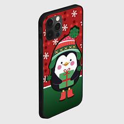 Чехол для iPhone 12 Pro Max Пингвин Новый год, цвет: 3D-черный — фото 2