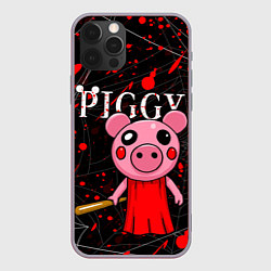 Чехол для iPhone 12 Pro Max ROBLOX PIGGY, цвет: 3D-серый