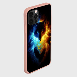 Чехол для iPhone 12 Pro Max Волки в огне, цвет: 3D-светло-розовый — фото 2