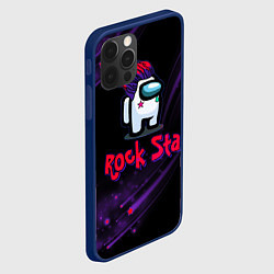 Чехол для iPhone 12 Pro Max Among Us Rock Star, цвет: 3D-тёмно-синий — фото 2