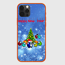 Чехол для iPhone 12 Pro Max Among Us New Year, цвет: 3D-красный