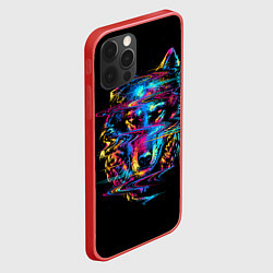 Чехол для iPhone 12 Pro Max Волк, цвет: 3D-красный — фото 2